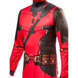 Deadpool adult costume jumpsuit and snood.