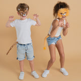 Deluxe Animal Set - Lion, kids mask with furry trim and clip on tail.