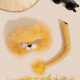 Deluxe Animal Set - Lion, kids mask with furry trim and clip on tail.