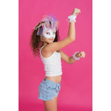 Deluxe Animal Set - Unicorn, kidsmask with colourful ribbons and cuffs.