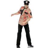 Deputy Dead Police Officer - Hire, beige police white with red paint splatters, tie and hat.