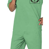 Doctor Scrubs Costume - Adult, green scrubs, top, pants and headpiece.