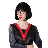 Edna Mode Deluxe Costume, includes black bob and glasses.