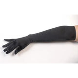 Elbow Length Gloves- Black, adult size, satin finish.