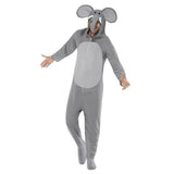 Elephant adult costume, featuring elephant features.