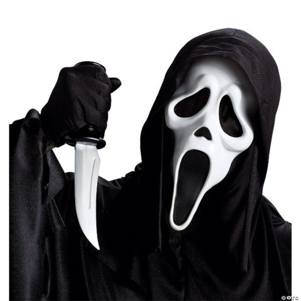 Scream Ghost Face Mask w/Knife, latex.