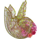 Fairy Wings-Pink/Gold, sheer wings with gold glitter detail wtih flowers at centre back.