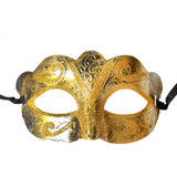 Fancy Glitter Mask in gold embellished with glitter and ties with ribbons.