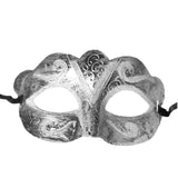 fancy glitter mask in silver with ribbons to tie.