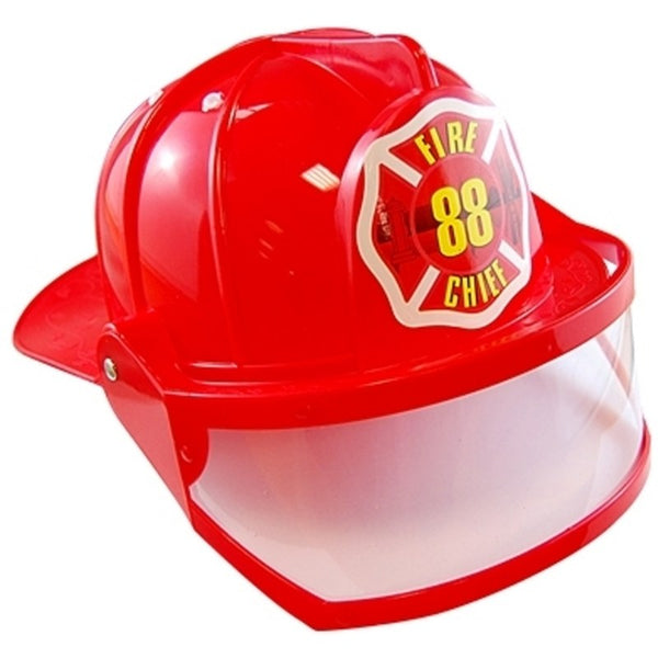 Fireman Chief Helmet w/Visor, hat has an adjustable band.