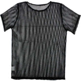 Fishnet Top Short Sleeve - Black, unisex, adult size.