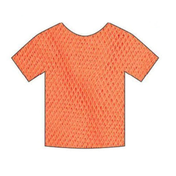 Fishnet Top Short Sleeve - Orange, adult size unisex.