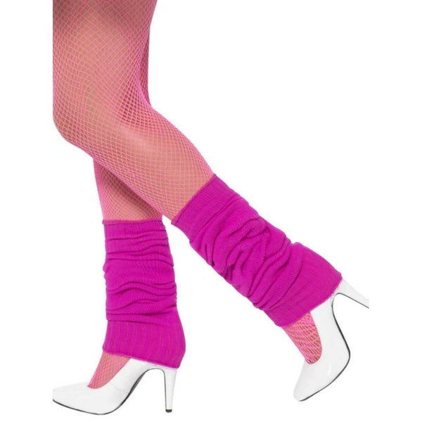 Fluro Pink Legwarmers, knitted.