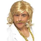 Game Show Host Kit - Blonde, golden blonde longer length with moustache.