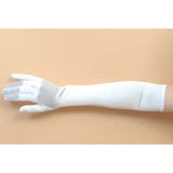 Gloves-White Satin Finish, ladies size, elbow length.