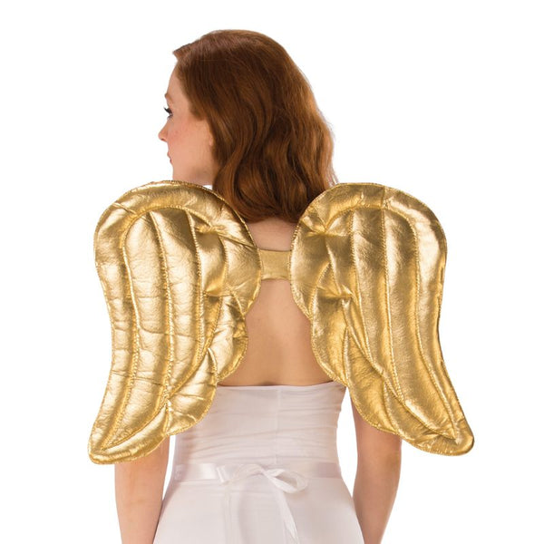 Gold Angel Wings, plush metallic, adult and child size.
