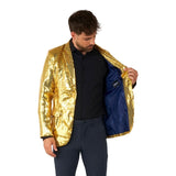 Gold Sequins Suitmeister Mens Blazer, premium quality with blue lining.