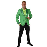 Green Adult Jacket with sequin lapel and cuffs.