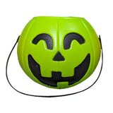 Halloween Pumpkin Buckets - Asst Colors, green.