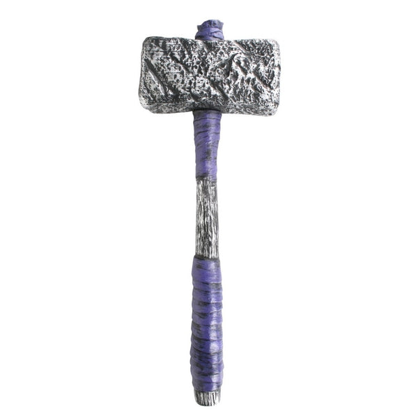 Hammer Jumbo Caveman 65cm, plastic with rectangular head and purple handle.