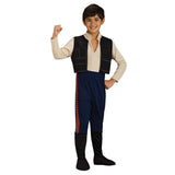 Han Solo Deluxe Costume - Child, jumpsuit with mock vest, attached boot tops. printed stipe down pants.