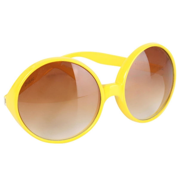 Hippie Yellow Glasses, round frame with tinted lenses.