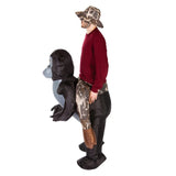 Inflatable gorilla costume for adults, ride on style.