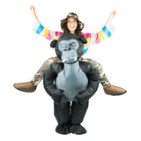 Inflatable gorilla costume, unisex adult size.