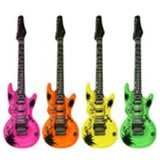 Inflatable guitars 106 cm tall in fluro colours.