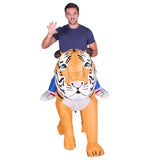 Inflatable tiger costume, ride on style.