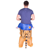 Inflatable Tiger costume, with fan pack located at back waist.