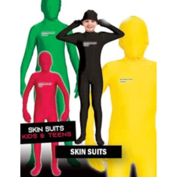 Invisible Man Child Yellow Skin Suit Costume - Teen - Dr Toms, jumpsuit and seperate hood.