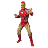 Iron Man Endgame Deluxe Adult Costume, digitally printed jumpsuit with padded chest, and full face mask.