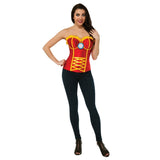 Iron Rescue Corset - Adult, red corset with yellow trim.