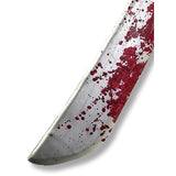 Jason Machete Accessory, silver plastic blade with red splattered paint.