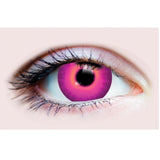 Jinx Costume Primal Contact Lenses 15.2 mm Mini Scleral, pink with a tinge of orange.