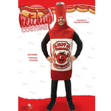 Ketchup Bottle Adult Costume, foam tunic with digital print label on the front.