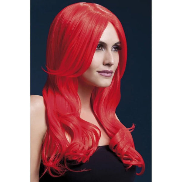 Khloe Long Wave Wig - Red, heat resistant and styleable, perfect for cosplay, mermaids and jessica rabbit.
