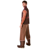 Kristoff Frozen 2 Deluxe Costume-Adult, printed top with shouler cuffs, pants with attached boot tops.