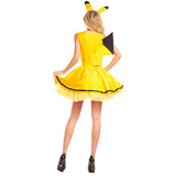 Ladies Electric Mouse - Hire, yellow dress with black accents, headband and yellow petticoat.