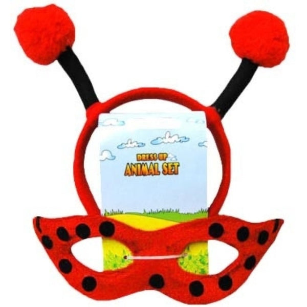 Lady Bug Headband & Mask Set for kids.