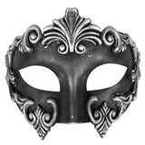 Lorenzo mask for men in silver design with 3d details.