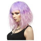 Manic Panic Fleurs du Mal Trash Goddess Wig, heat resistant, pink and purple crinkle style.