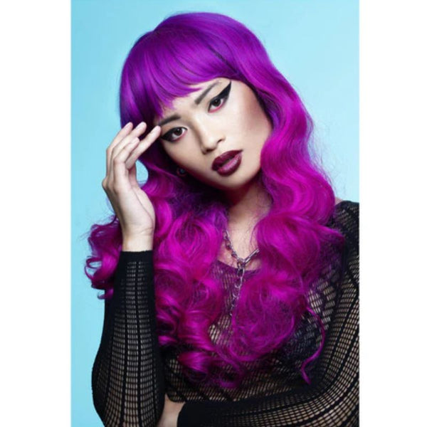 Manic Panic Fuchsia Passion Siren Wig, long wavy, heat resistant quality wig.