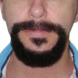 Marco circle beard and moustache in black, realistic with double sided tape.