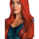 Mera Red Wig-Adult, ladies, long red wig with centre part, straight.
