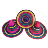 Mexican hat in multicolour straw, adult size.