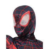 Miles Morales Deluxe Lenticular Costume - Child, snood covers the head and neck, large mesh eye holes.