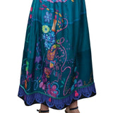 Mirabel Deluxe Encanto Costume - Adult, long blue skirt with floral print.