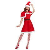 Miss Santa Dress with Cape Costume, dress, cape, hat and belt.